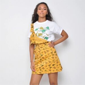 Run & Fly Dinosaur Cotton Corduroy Pinafore Dress - Size 12